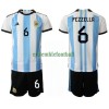 Maillot de Supporter Argentine German Pezzella 6 Domicile Coupe du Monde 2022 Pour Enfant